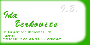 ida berkovits business card